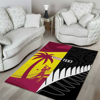 New Zealand and West Indies Cricket Custom Area Rug Black Cap Windies Together LT14 - Polynesian Pride