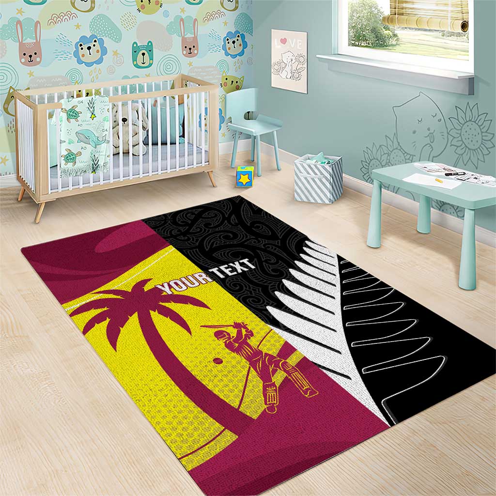 New Zealand and West Indies Cricket Custom Area Rug Black Cap Windies Together LT14 - Polynesian Pride