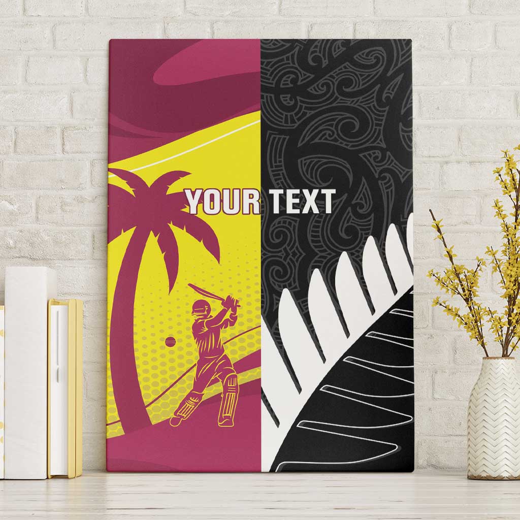 New Zealand and West Indies Cricket Custom Canvas Wall Art Black Cap Windies Together LT14 Without Frame Black - Polynesian Pride