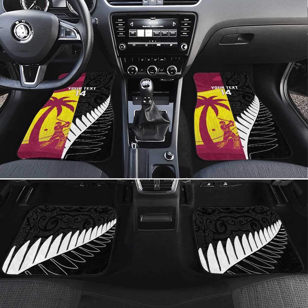 New Zealand and West Indies Cricket Custom Car Mats Black Cap Windies Together LT14 Set 4pcs Black - Polynesian Pride