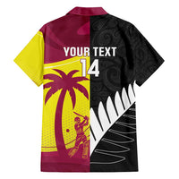 New Zealand and West Indies Cricket Custom Hawaiian Shirt Black Cap Windies Together - Polynesian Pride