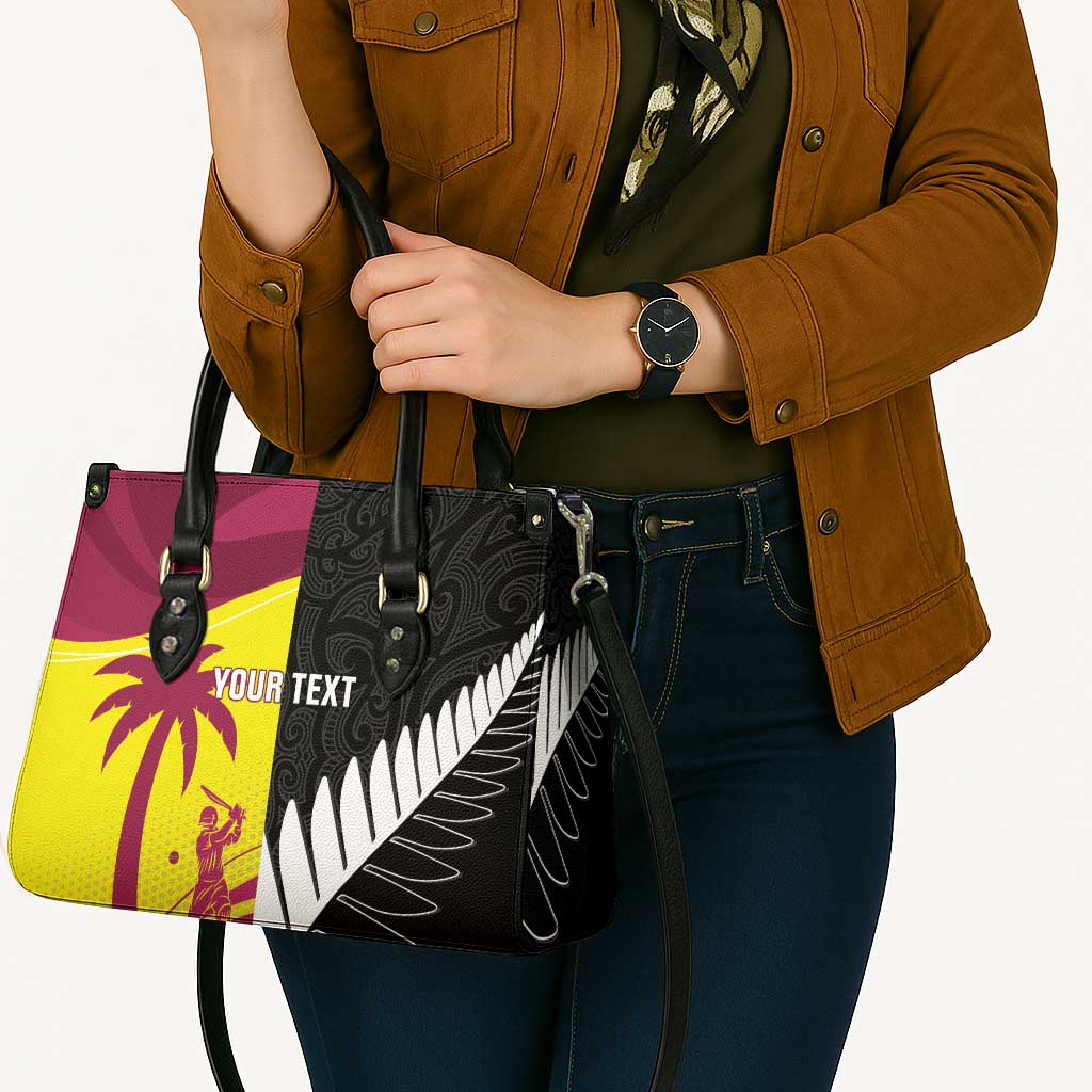 New Zealand and West Indies Cricket Custom Leather Bag Black Cap Windies Together LT14 - Polynesian Pride