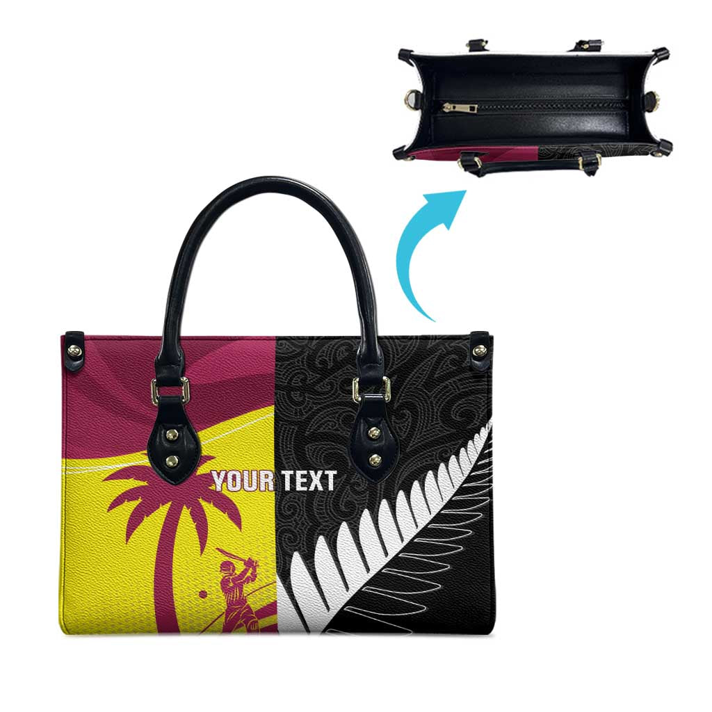 New Zealand and West Indies Cricket Custom Leather Bag Black Cap Windies Together LT14 - Polynesian Pride