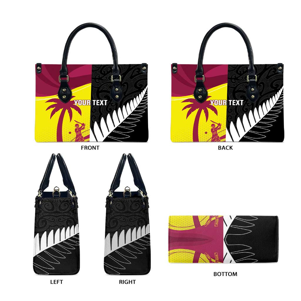 New Zealand and West Indies Cricket Custom Leather Bag Black Cap Windies Together LT14 - Polynesian Pride