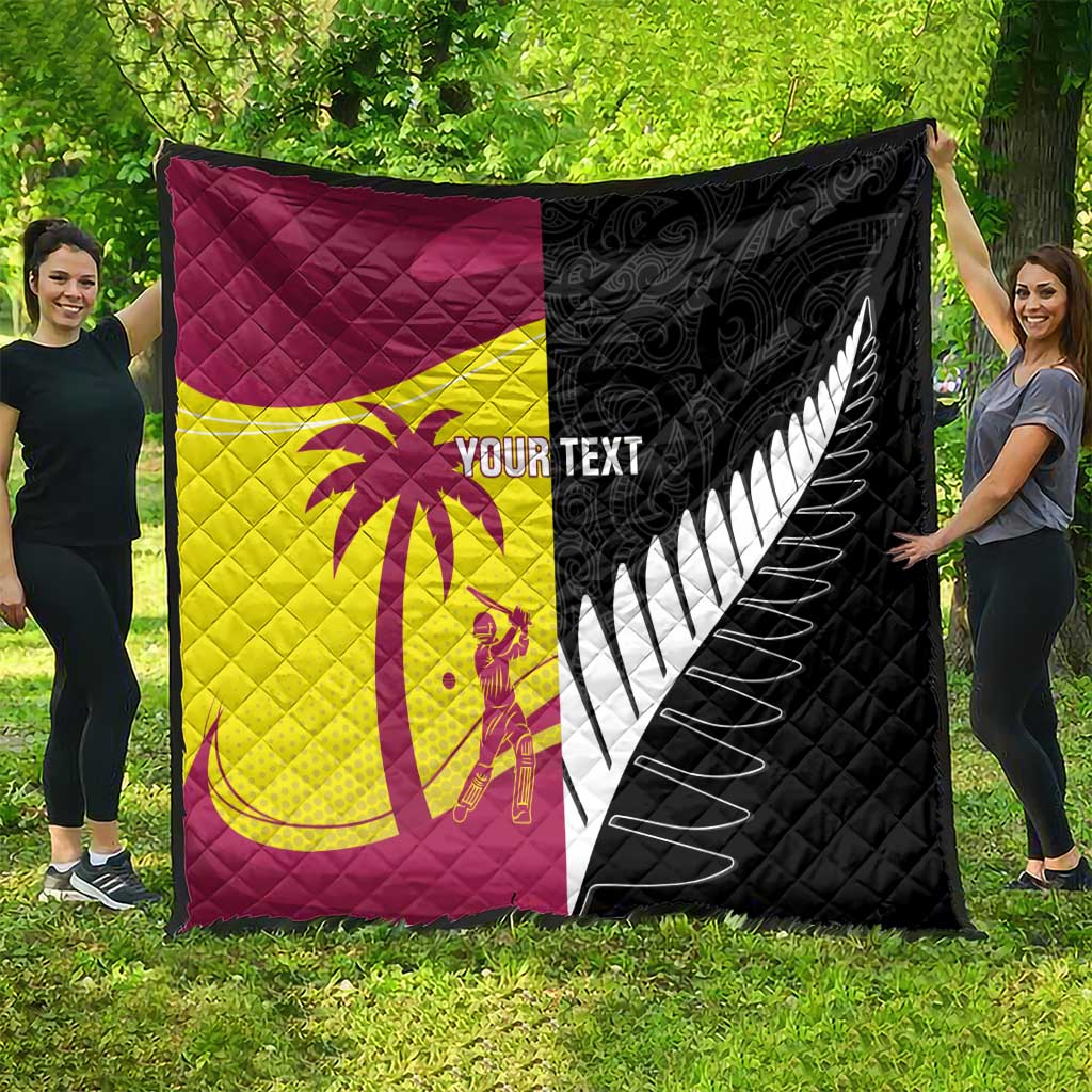 New Zealand and West Indies Cricket Custom Quilt Black Cap Windies Together LT14 - Polynesian Pride