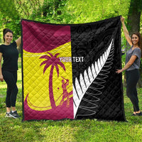 New Zealand and West Indies Cricket Custom Quilt Black Cap Windies Together LT14 - Polynesian Pride