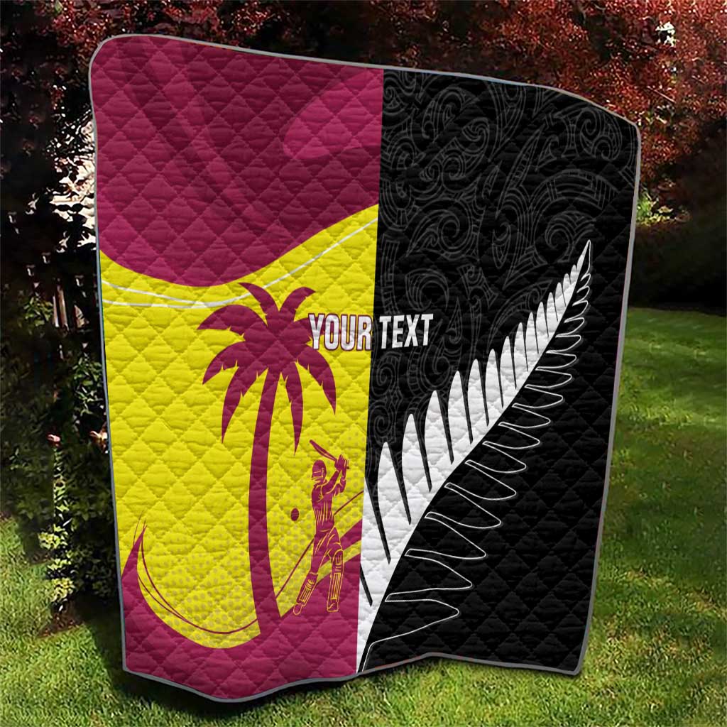 New Zealand and West Indies Cricket Custom Quilt Black Cap Windies Together LT14 - Polynesian Pride