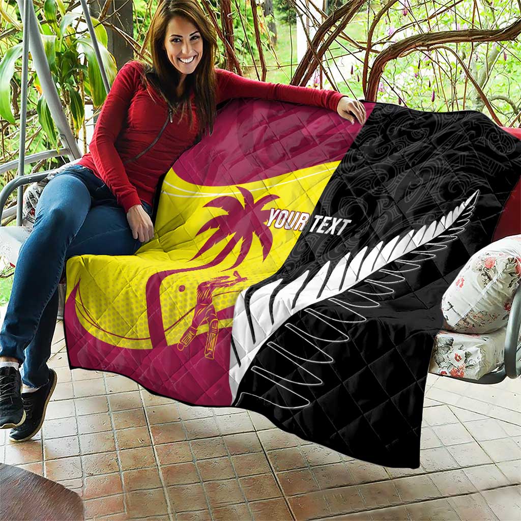 New Zealand and West Indies Cricket Custom Quilt Black Cap Windies Together LT14 - Polynesian Pride