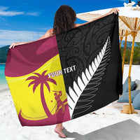 New Zealand and West Indies Cricket Custom Sarong Black Cap Windies Together - Polynesian Pride