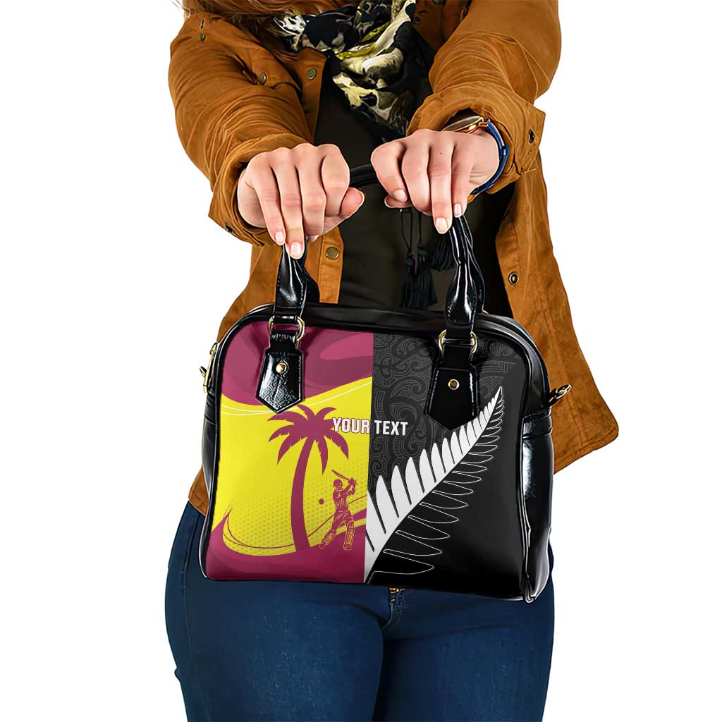 New Zealand and West Indies Cricket Custom Shoulder Handbag Black Cap Windies Together LT14 One Size Black - Polynesian Pride