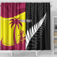 New Zealand and West Indies Cricket Custom Shower Curtain Black Cap Windies Together LT14 - Polynesian Pride