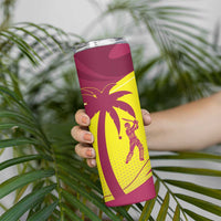 New Zealand and West Indies Cricket Custom Skinny Tumbler Black Cap Windies Together - Polynesian Pride