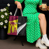 New Zealand and West Indies Cricket Custom Tote Bag Black Cap Windies Together - Polynesian Pride