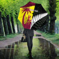 New Zealand and West Indies Cricket Custom Umbrella Black Cap Windies Together - Polynesian Pride
