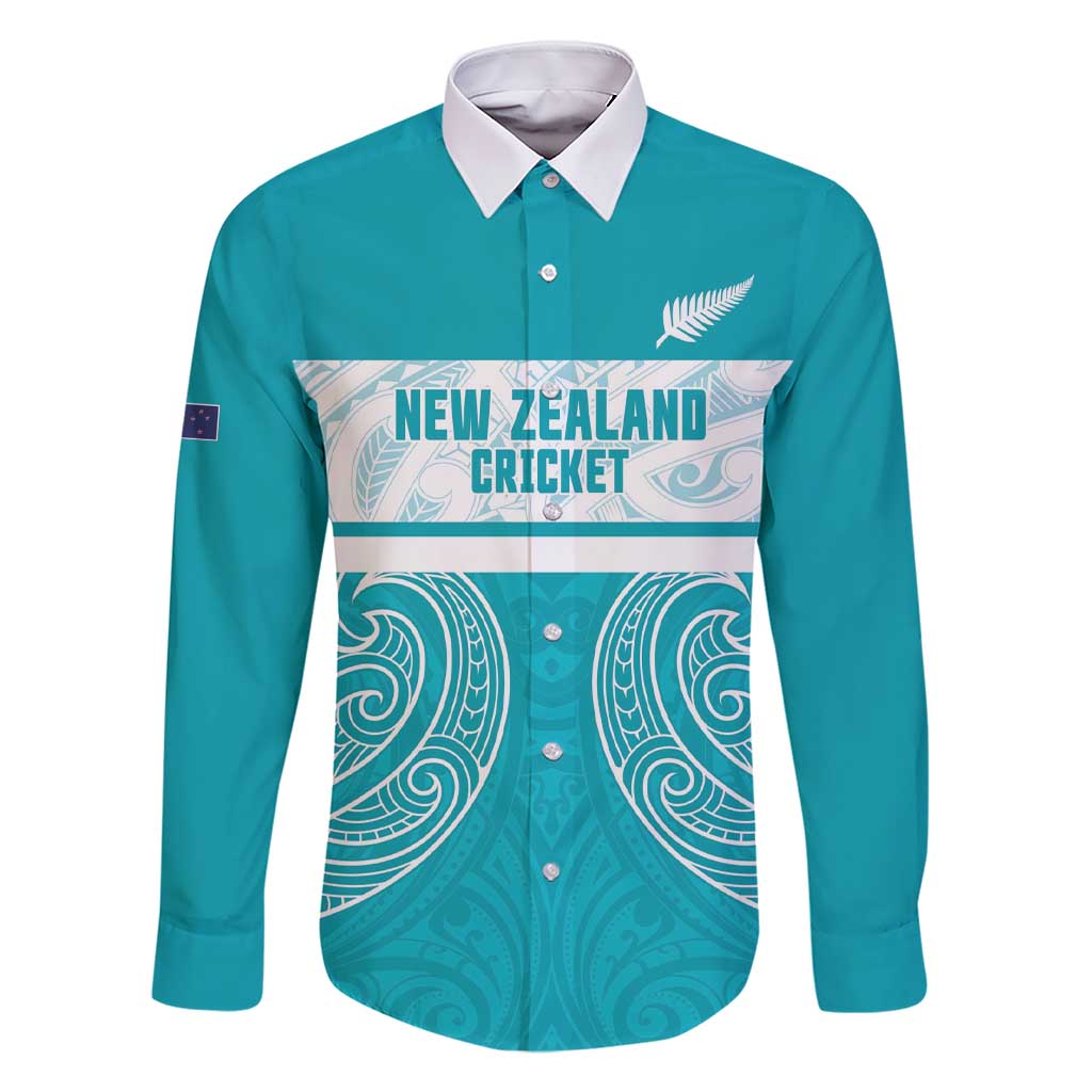 New Zealand Silver Fern Cricket Custom Family Matching Short Sleeve Bodycon Dress and Hawaiian Shirt Black Cap Teal Maori Pattern - Polynesian Pride