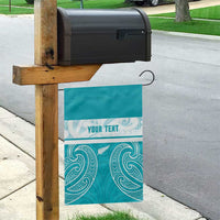 New Zealand Silver Fern Cricket Custom Garden Flag Black Cap Teal Maori Pattern - Polynesian Pride