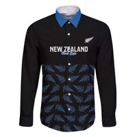 New Zealand Silver Fern Cricket Custom Family Matching Off The Shoulder Long Sleeve Dress and Hawaiian Shirt Black Cap T20 Version - Polynesian Pride