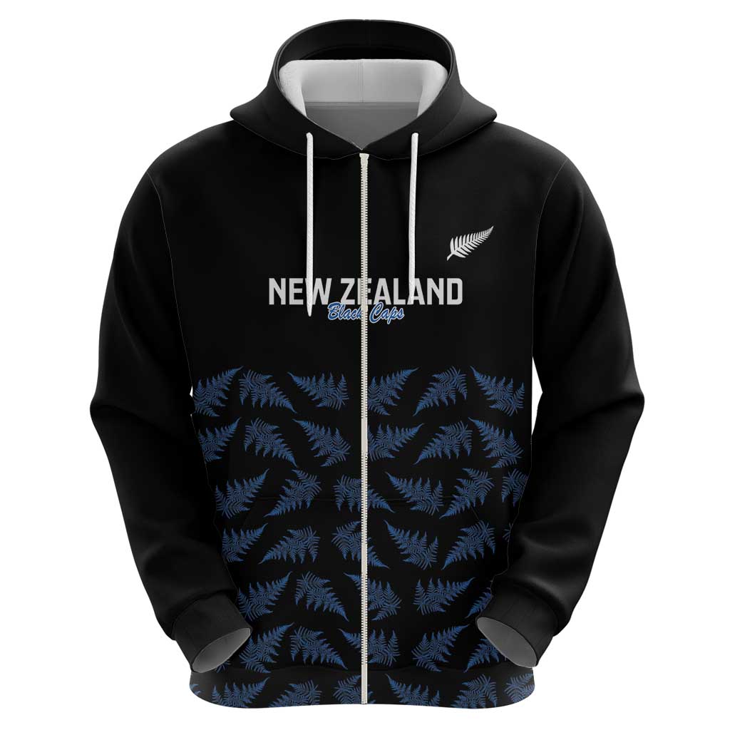 New Zealand Silver Fern Cricket Custom Hoodie Black Cap T20 Version - Polynesian Pride