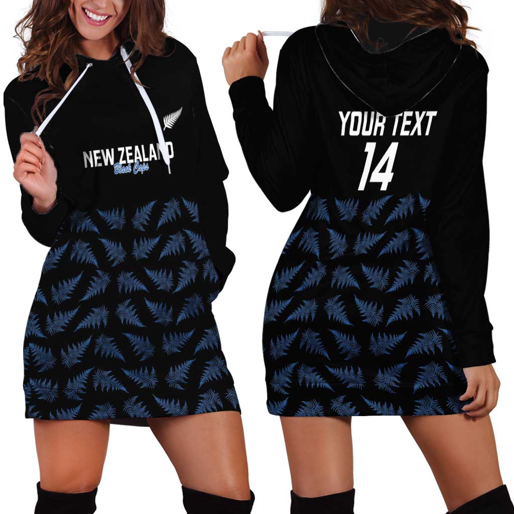 New Zealand Silver Fern Cricket Custom Hoodie Dress Black Cap T20 Version - Polynesian Pride