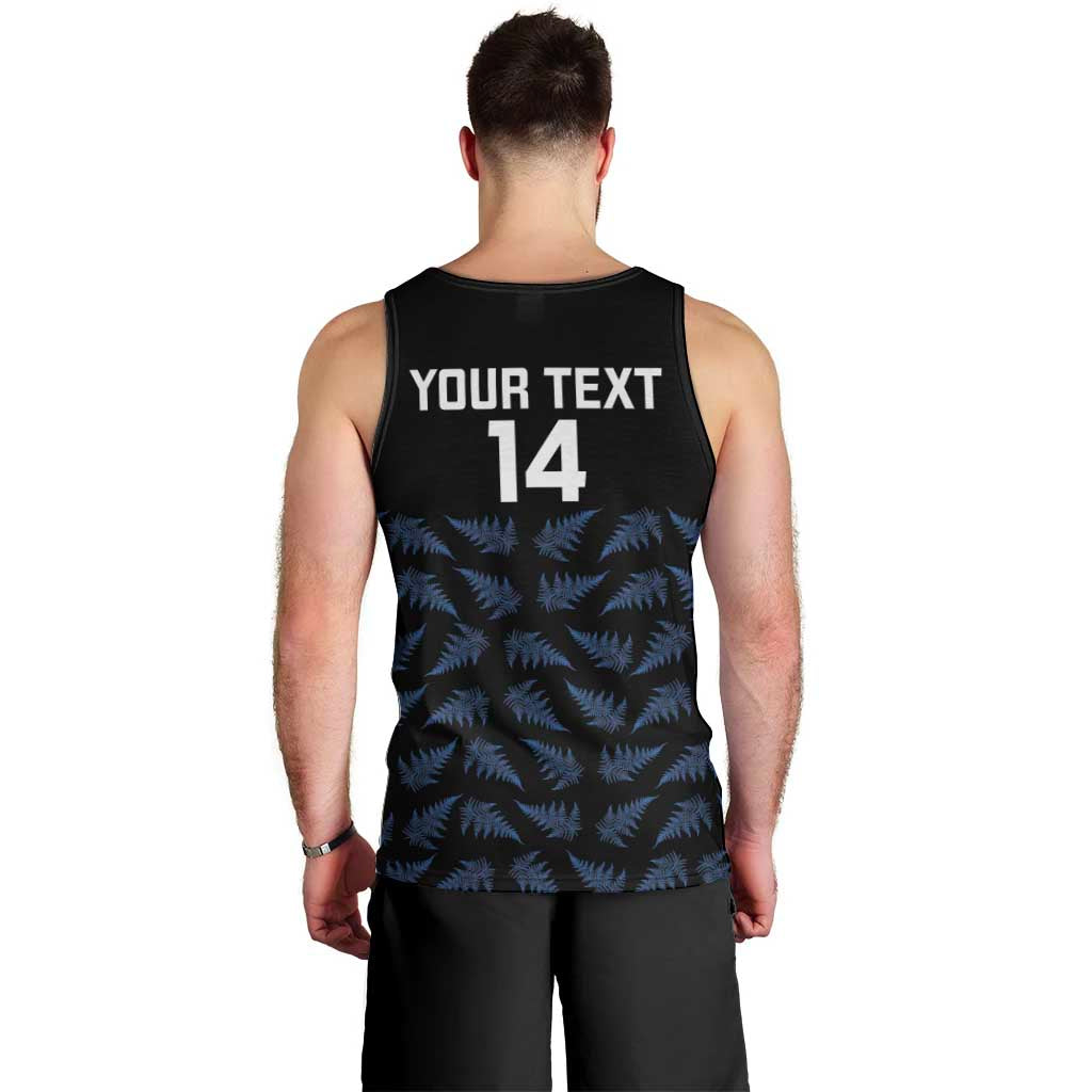 New Zealand Silver Fern Cricket Custom Men Tank Top Black Cap T20 Version - Polynesian Pride