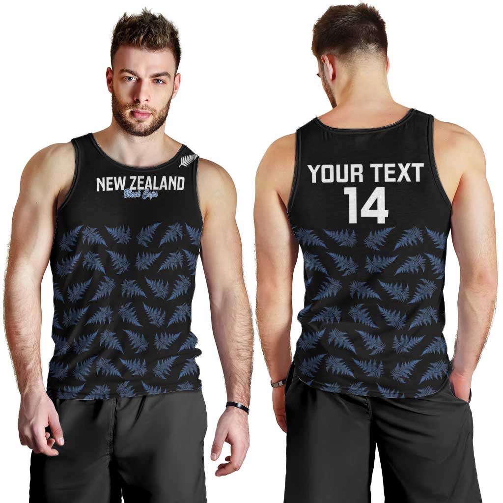 New Zealand Silver Fern Cricket Custom Men Tank Top Black Cap T20 Version - Polynesian Pride