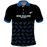New Zealand Silver Fern Cricket Custom Polo Shirt Black Cap T20 Version - Polynesian Pride