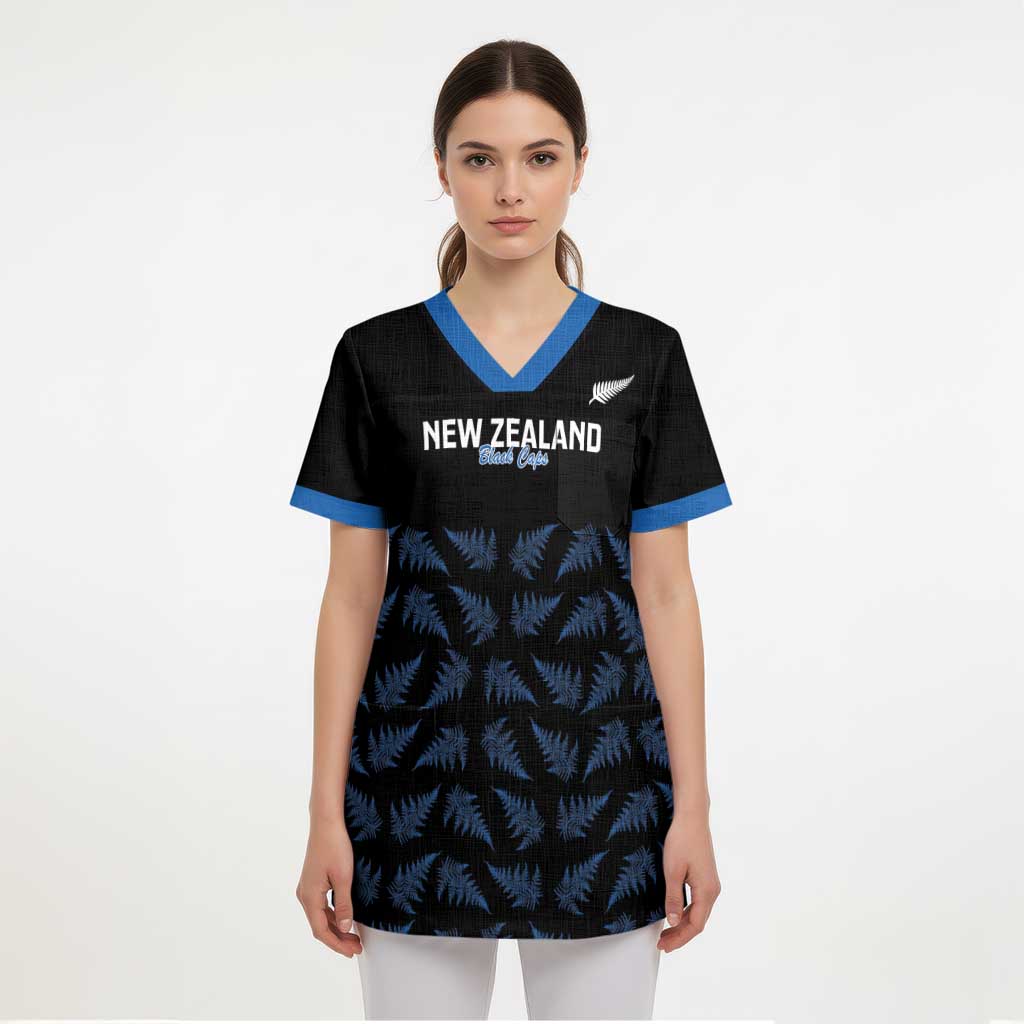 New Zealand Silver Fern Cricket Custom Scrub Top Black Cap T20 Version - Polynesian Pride