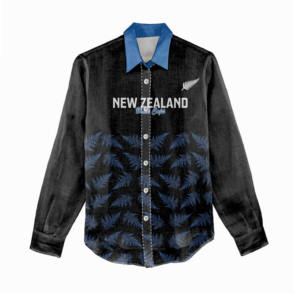 New Zealand Silver Fern Cricket Custom Women Casual Shirt Black Cap T20 Version - Polynesian Pride
