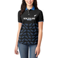 New Zealand Silver Fern Cricket Custom Women Polo Shirt Black Cap T20 Version - Polynesian Pride