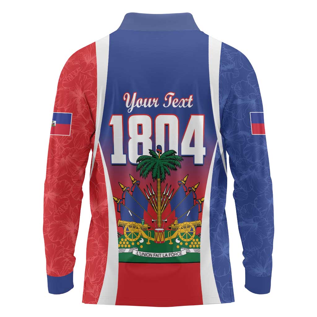 Personalized Haiti 1804 Long Sleeve Polo Shirt Happy 221st Independence Anniversary