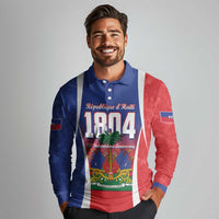 Personalized Haiti 1804 Long Sleeve Polo Shirt Happy 221st Independence Anniversary