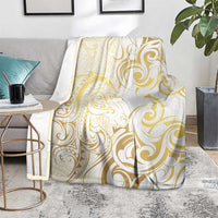 Gold And White Aoteara Horse Racing Blanket NZ Maori Pattern