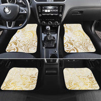 Gold And White Aoteara Horse Racing Car Mats NZ Maori Pattern