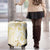 Gold And White Aoteara Horse Racing Luggage Cover NZ Maori Pattern