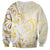 Gold And White Aoteara Horse Racing Sweatshirt NZ Maori Pattern