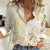 Gold And White Aoteara Horse Racing Women Casual Shirt NZ Maori Pattern