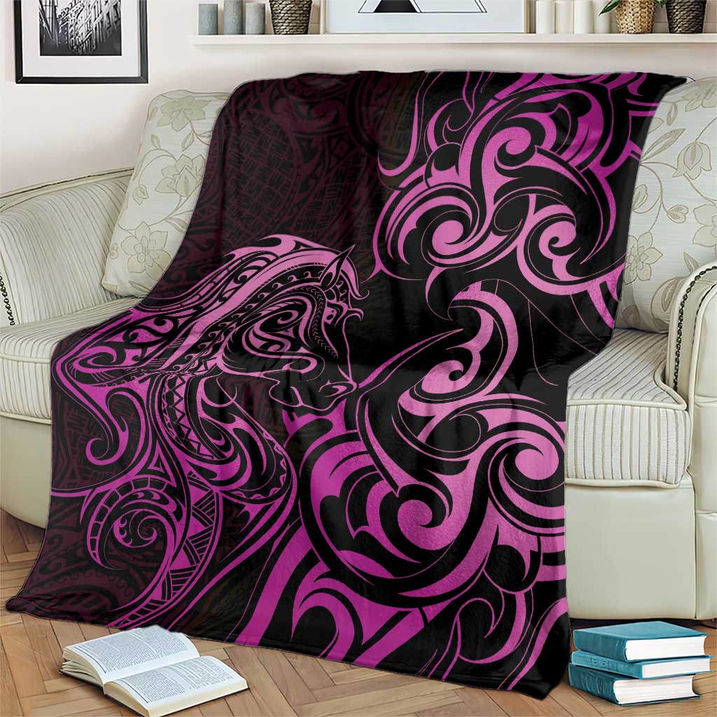 Pink Aoteara Horse Racing Blanket NZ Maori Pattern