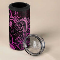 Pink Aoteara Horse Racing 4 in 1 Can Cooler Tumbler NZ Maori Pattern