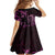 Pink Aoteara Horse Racing Family Matching Off The Shoulder Long Sleeve Dress and Hawaiian Shirt NZ Maori Pattern