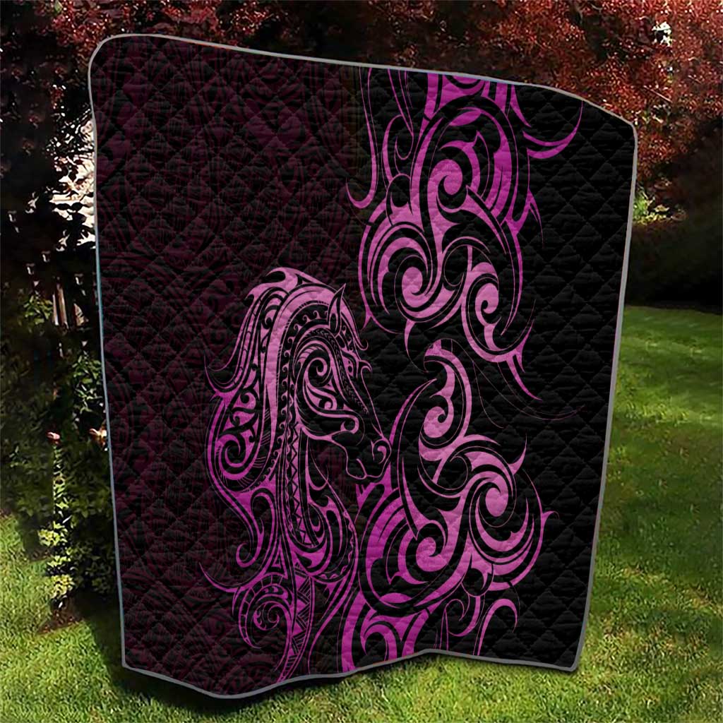 Pink Aoteara Horse Racing Quilt NZ Maori Pattern