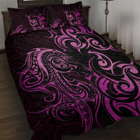 Pink Aoteara Horse Racing Quilt Bed Set NZ Maori Pattern