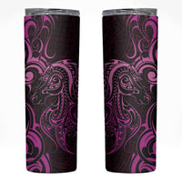 Pink Aoteara Horse Racing Skinny Tumbler NZ Maori Pattern