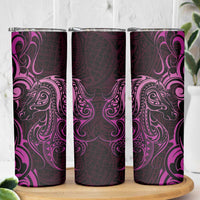 Pink Aoteara Horse Racing Skinny Tumbler NZ Maori Pattern