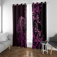 Pink Aoteara Horse Racing Window Curtain NZ Maori Pattern