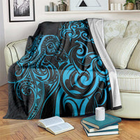 Blue Aoteara Horse Racing Blanket NZ Maori Pattern