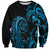 Blue Aoteara Horse Racing Sweatshirt NZ Maori Pattern