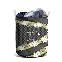 Born And Raised Aloha Hawaii Laundry Basket Kanaka Kakau Hawaiian Tiare Pakalana Lei - Polynesian Pride