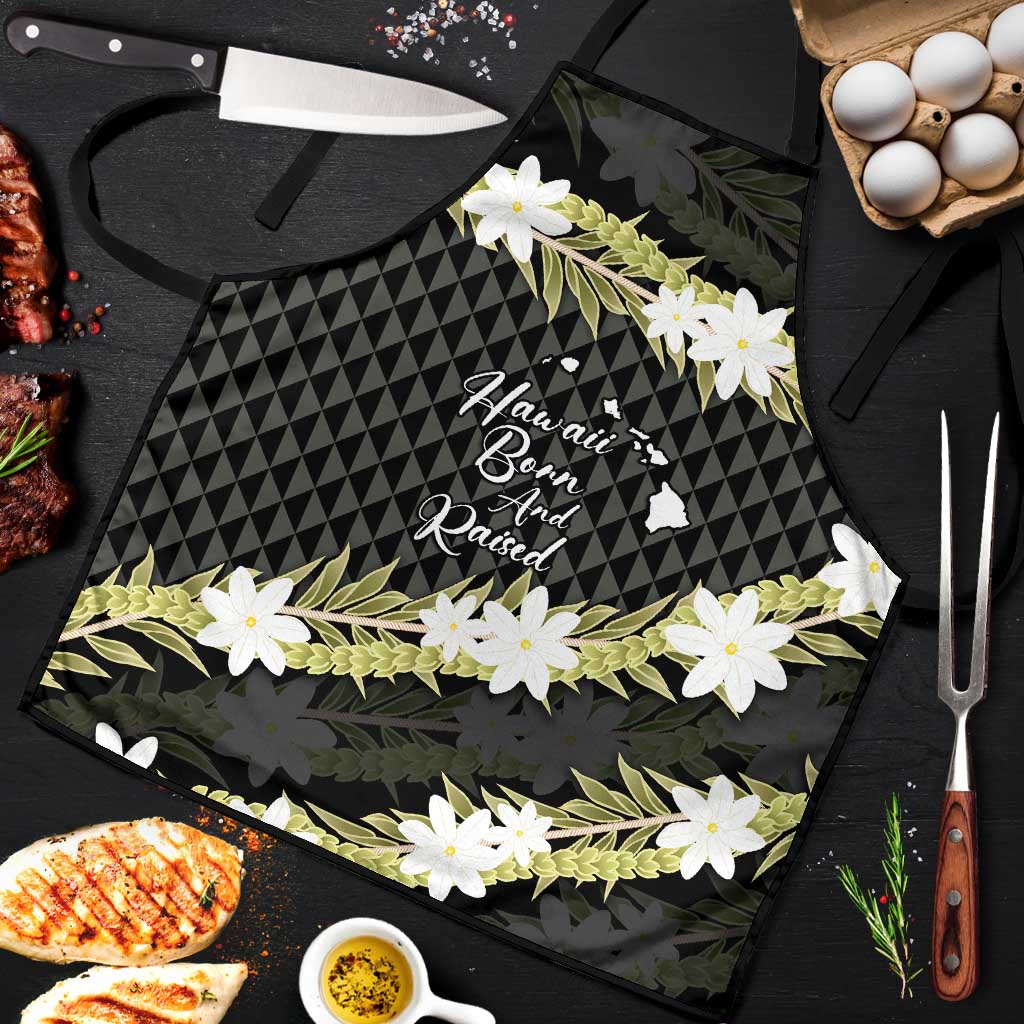 Born And Raised Aloha Hawaii Apron Kanaka Kakau Hawaiian Tiare Pakalana Lei - Polynesian Pride