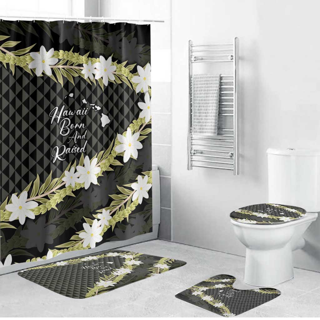 Born And Raised Aloha Hawaii Bathroom Set Kanaka Kakau Hawaiian Tiare Pakalana Lei - Polynesian Pride