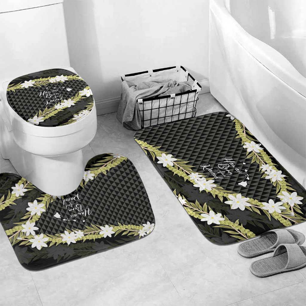Born And Raised Aloha Hawaii Bathroom Set Kanaka Kakau Hawaiian Tiare Pakalana Lei - Polynesian Pride